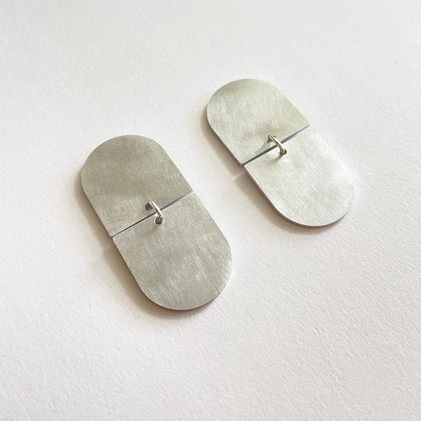 Silver Aluminium Arc Earrings