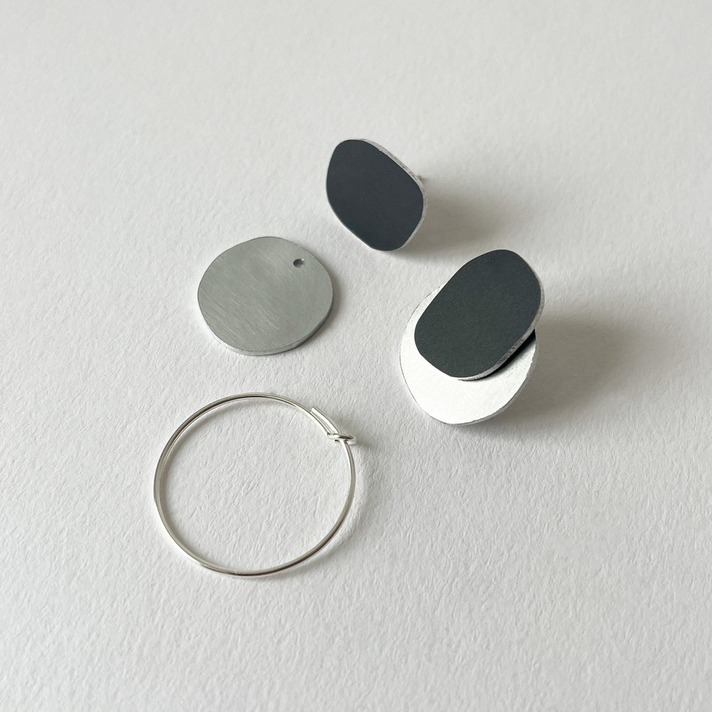 Silver Aluminium Skim Earrings