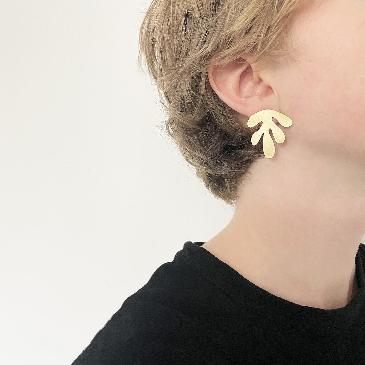 Brass Seaweed Earring Set