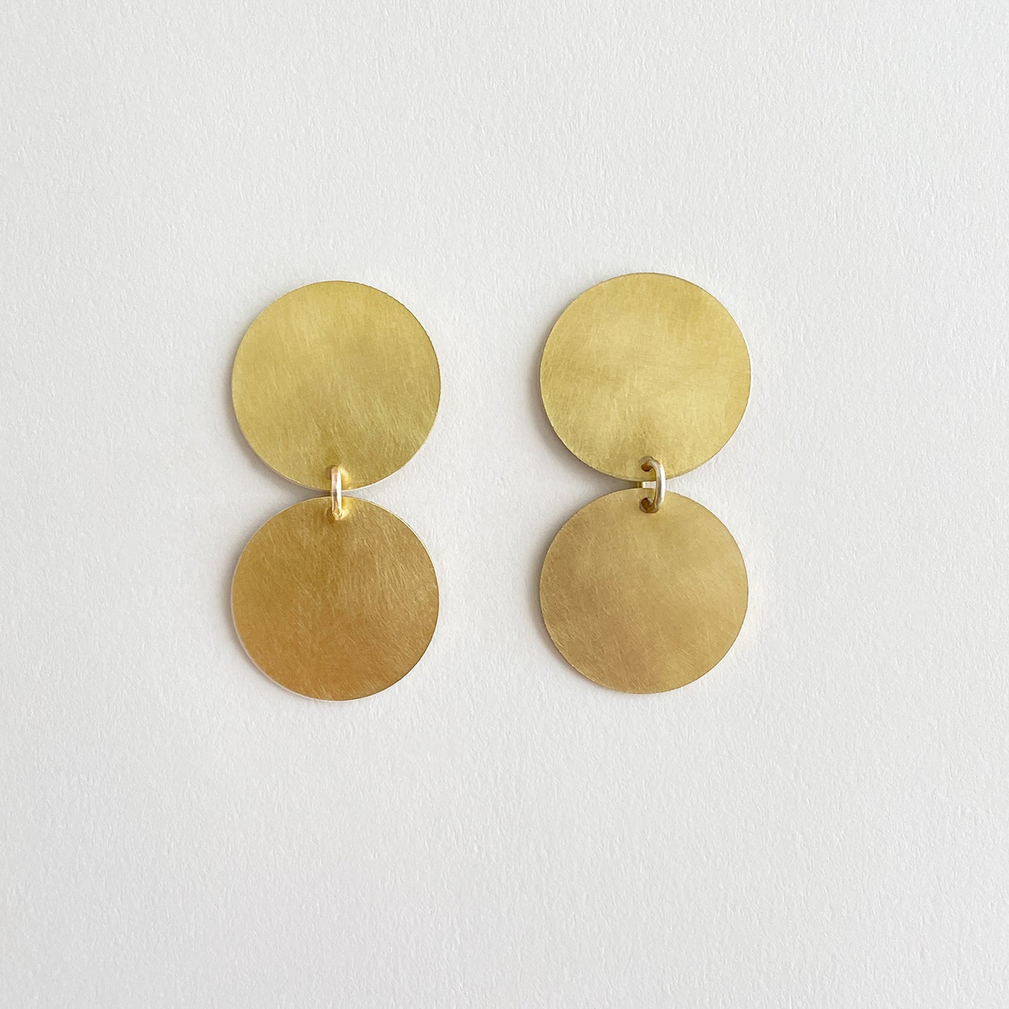 Brass Double Dot Earrings