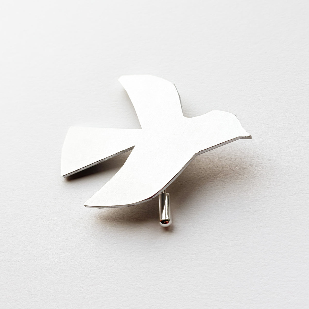 Silver Aluminium Bird Pin