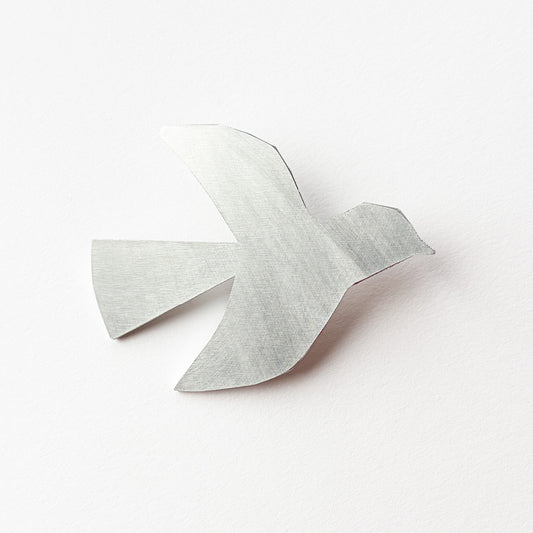 Silver Aluminium Bird Pin