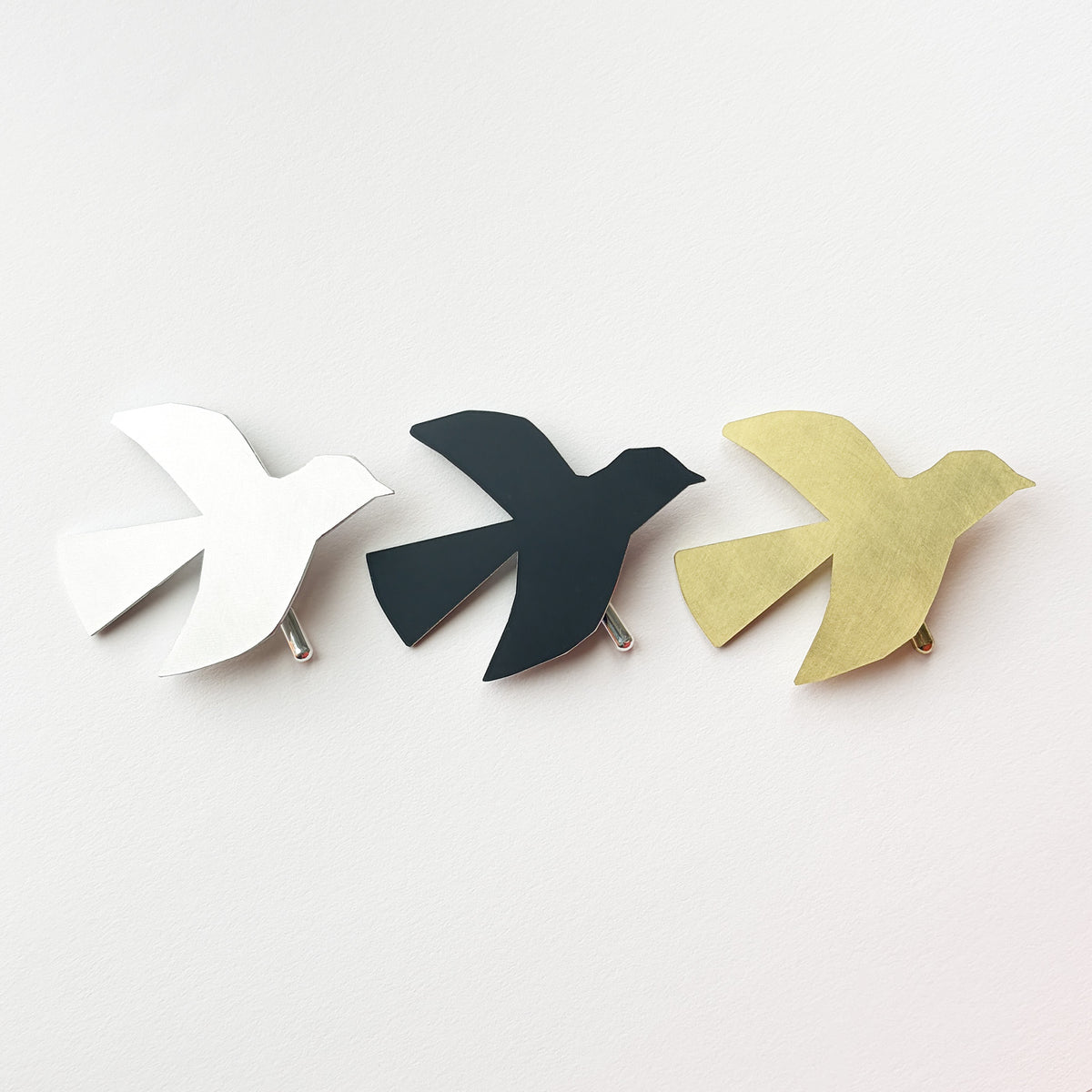 Silver Aluminium Bird Pin