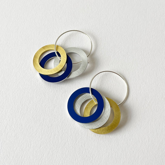 Hoop Drop Earrings Cobalt