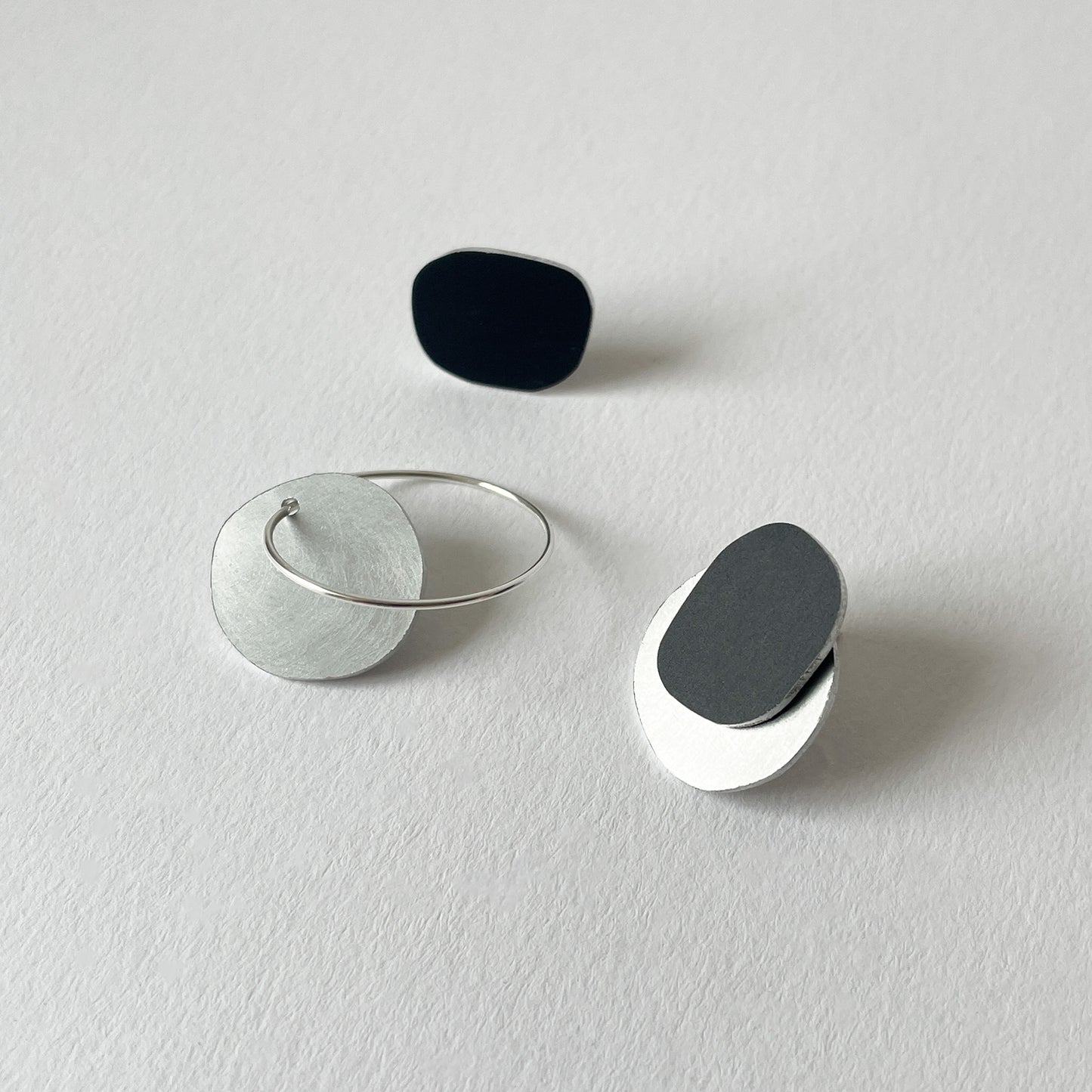 Silver Aluminium Skim Earrings