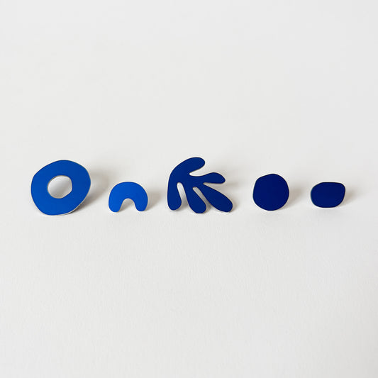 Cobalt Seaweed Earring Set