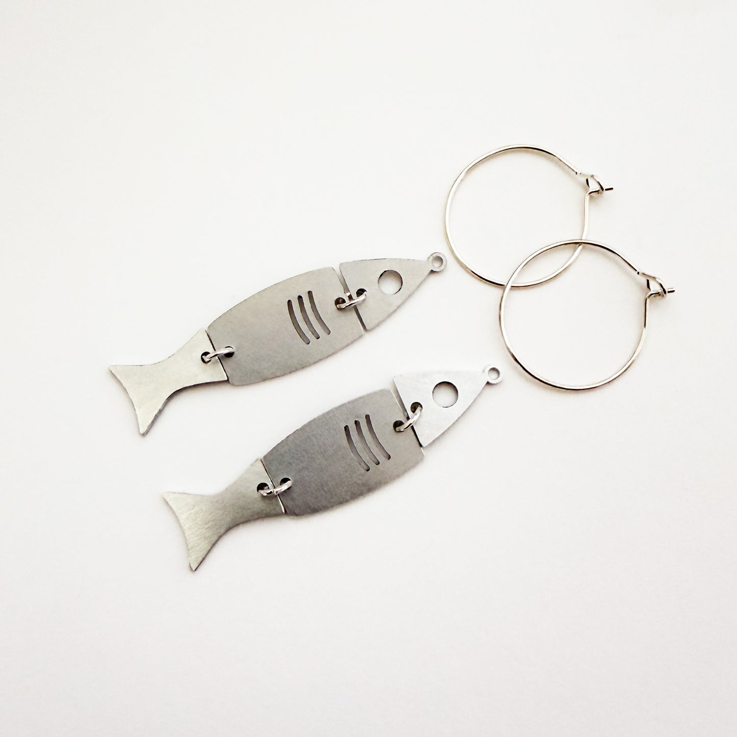 Steel Fish Earrings