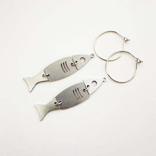 Steel Fish Earrings
