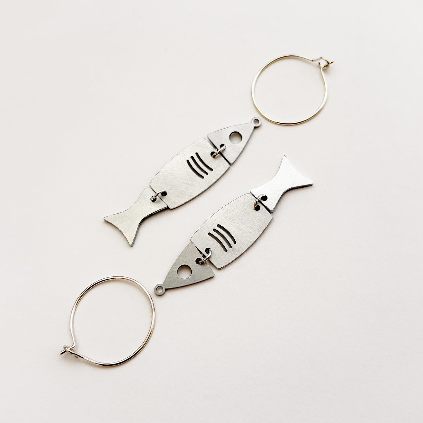 Steel Fish Earrings