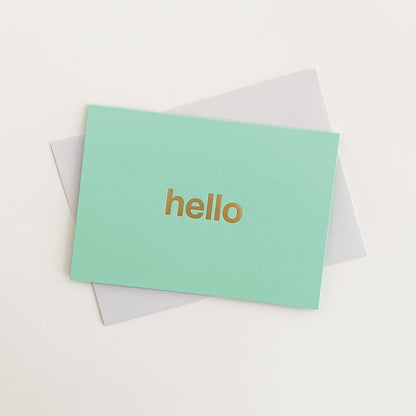 Hello Card Brass & Mint