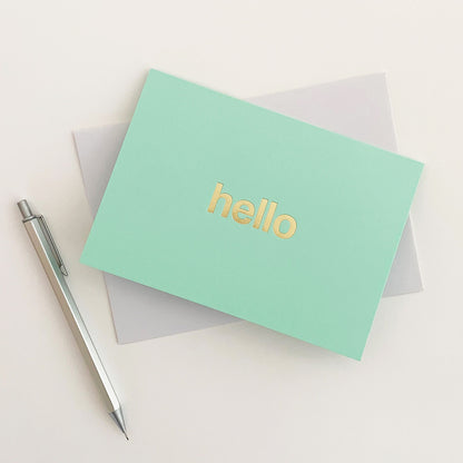 Hello Card Brass & Mint