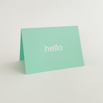 Hello Card White & Mint