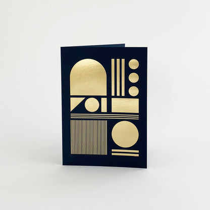 Machine Card Brass & Navy