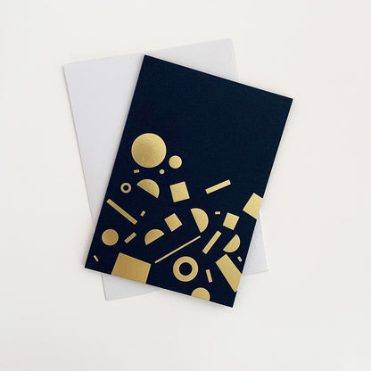 Scatter Card Brass & Navy