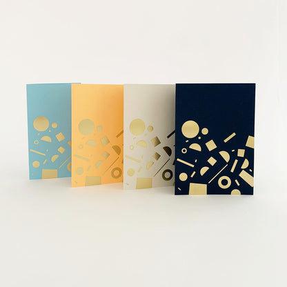 Scatter Card Brass & Navy