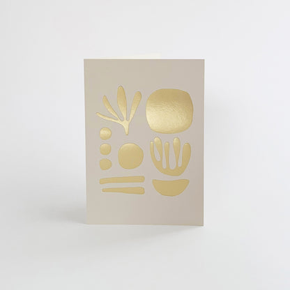 Seaweed Card Brass & Mist