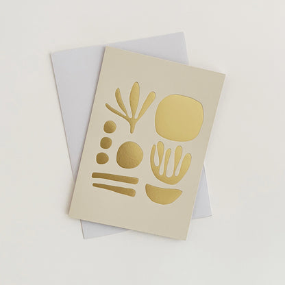 Seaweed Card Brass & Mist