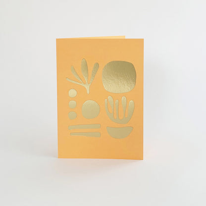 Seaweed Card Brass & Peach