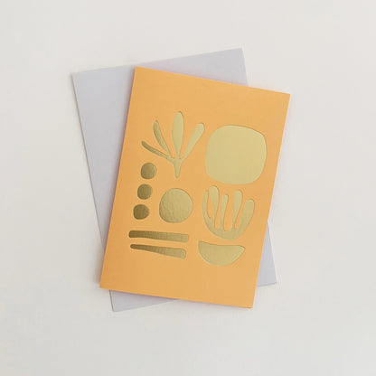 Seaweed Card Brass & Peach