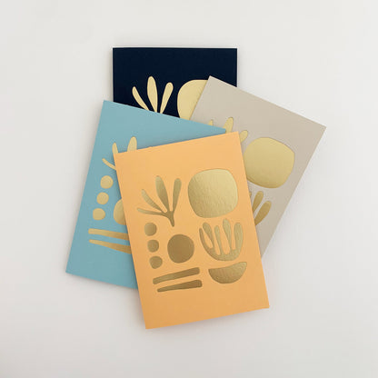 Seaweed Card Brass & Peach