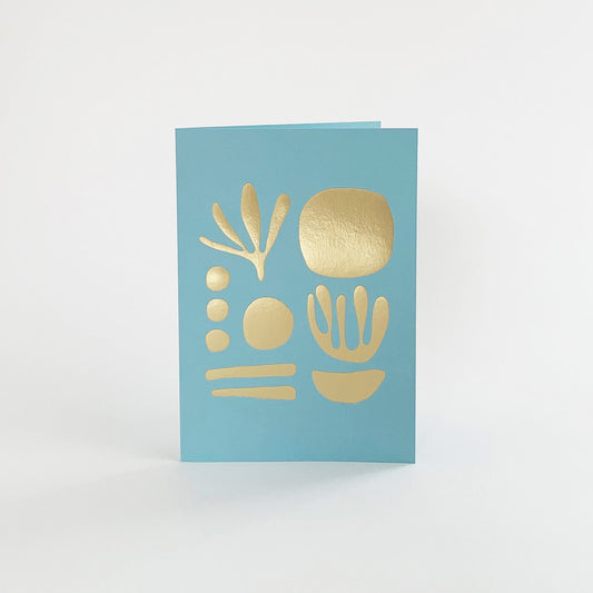 Seaweed Card Brass & Sky