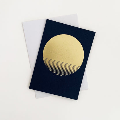 Sol Card Brass & Navy