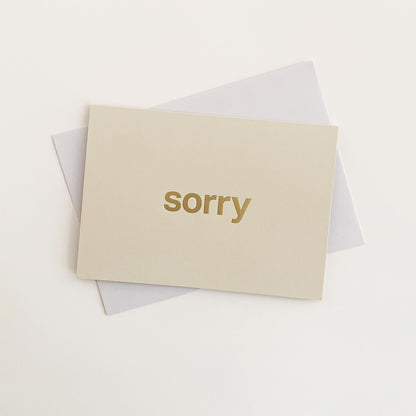 Sorry Card Brass & Mist