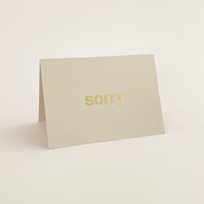 Sorry Card Brass & Mist