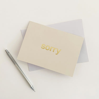 Sorry Card Brass & Mist