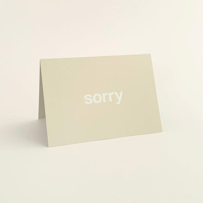 Sorry Card White & Mist