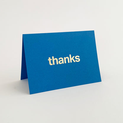 Thanks Card Brass & Blue