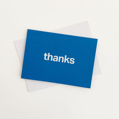 Thanks Card White & Blue