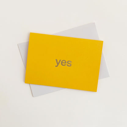 Yes Card Brass & Yellow